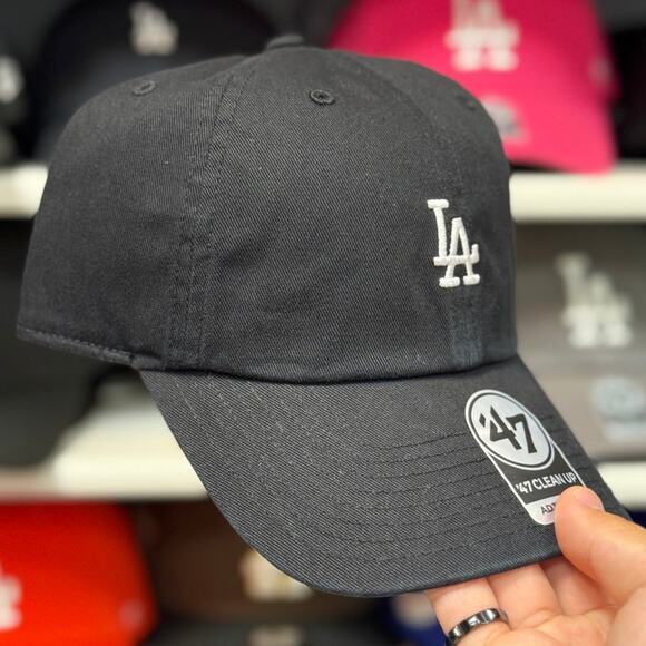 Los Angeles Dodgers 'Mini Logo' Dad Cap '47 Brand Black - Picture 1 of 4